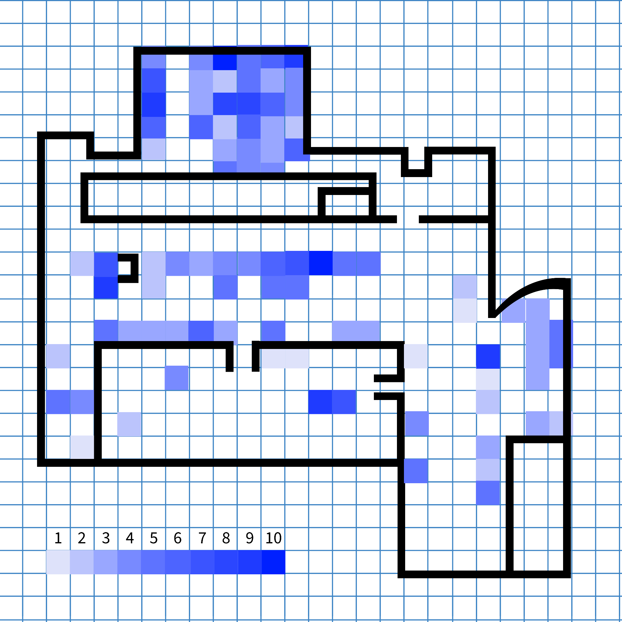 Choropleth-style map of Curry Student Center, Day 2